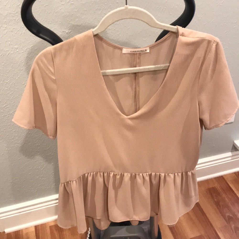 Tan peplum top